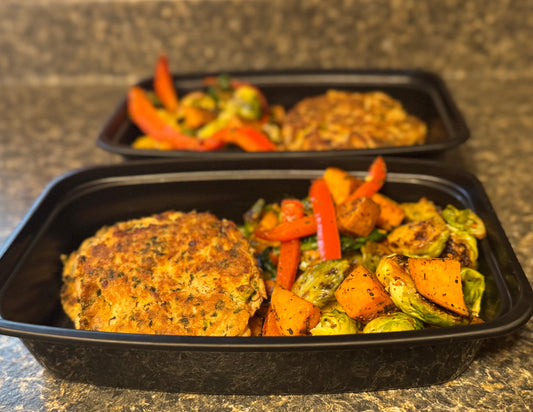 Tuna Burgers with Sweet Potato Hash