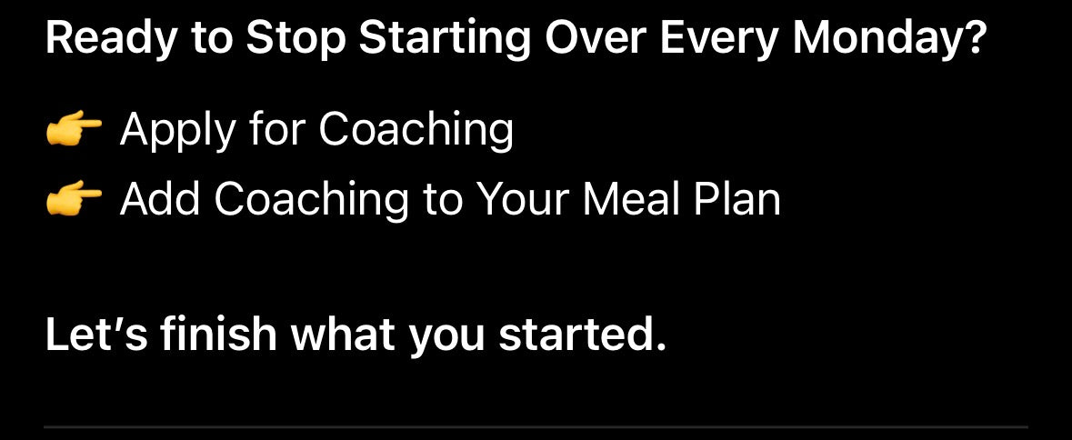 Transformation Plan (Weekly Meals plus Direction)